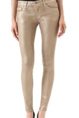 7 For All Mankind The Skinny Jeans in Metallic