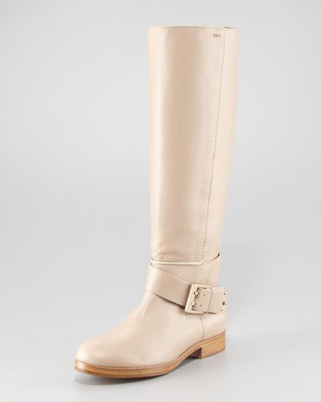 Chloé Erin Riding Boot in Beige (neutral) - Lyst