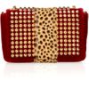 Christian Louboutin Sweet Charity Spiked Velvet and Calf Hair Shoulder Bag in Multicolor (red) - Lyst