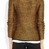 Diane Von Furstenberg Faye Chain Trimmed Open Knit Sweater in Gold - Lyst