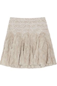 Hervé Léger Ruffled Chiffon Skirt - Lyst