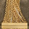 Jimmy Choo Chandra Chain Embellished Metallic Suede Clutch in Gold - Lyst
