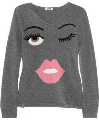 Moschino Cheap & Chic Eyes and Lips Intarsia Cashmere Sweater - Lyst