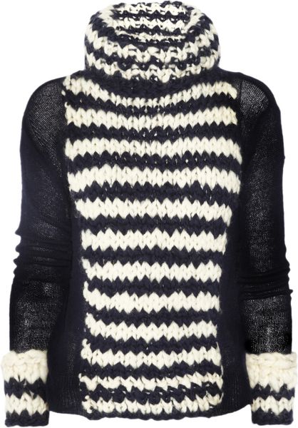 Nina Ricci Knitted Wool and Cashmereblend Sweater in Blue (navy) - Lyst