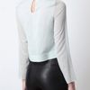 Yasmin Kianfar Pleated Crepe Silk Top in Green (mint) - Lyst