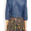 Yves Saint Laurent Leather Biker Jacket in Blue - Lyst
