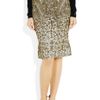 Zac Posen Metallic Brocade Pencil Skirt in Gold - Lyst