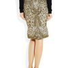 Zac Posen Metallic Brocade Pencil Skirt in Gold - Lyst