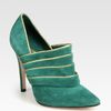 Alice + Olivia Dame Suede and Metallic Leather Ankle Boots in Green (emerald) - Lyst