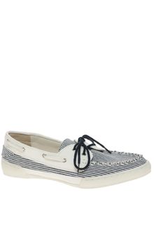 Asos Asos Marine Striped Boat Shoes - Lyst