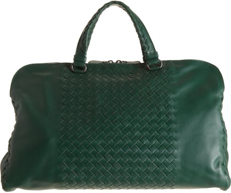 Bottega Veneta Intrecciato Duffle in Green (gunmetal) - Lyst