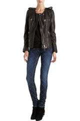 Etoile Isabel Marant Quilted Zip Front Leather Jacket