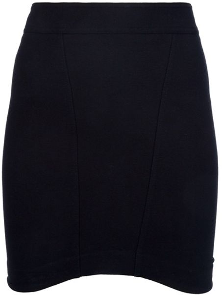 Helmut Lang Fitted Skirt in Black - Lyst