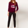 Markus Lupfer Jumper with Sequin Vampire Lips in Purple (beetroot) - Lyst