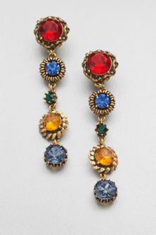 Oscar de la Renta Faceted Long Clipon Drop Earrings - Lyst