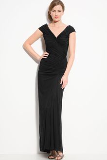 Tadashi Shoji Ruched Mesh Gown - Lyst