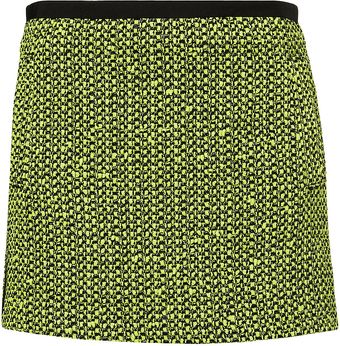 Topshop  Fluro Boucle Skirt - Lyst