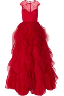 Valentino Lace and Ruffled Silkorganza Gown - Lyst