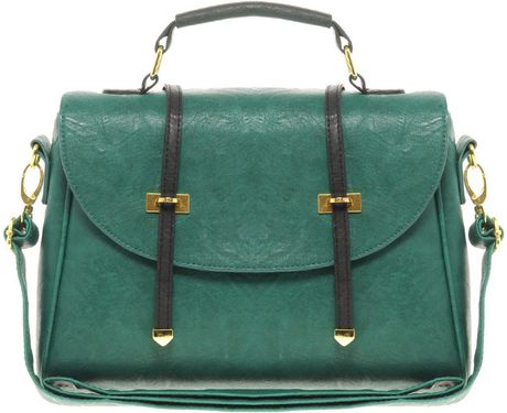 Asos Metal Tip Satchel in Green - Lyst