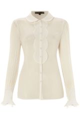 Biba Pleat Detail Silk Blouse