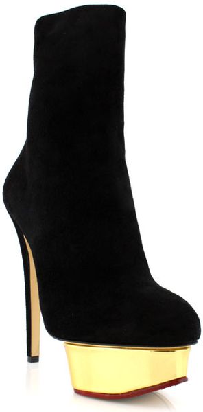 Charlotte Olympia Black Lucinda in Gold (black) - Lyst