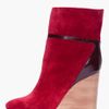 Chloé Burgundy Suede Wedge Boots in Red (burgundy) - Lyst
