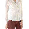 Dkny V Neck Blouse with Contrast Piping in White (ivory) - Lyst