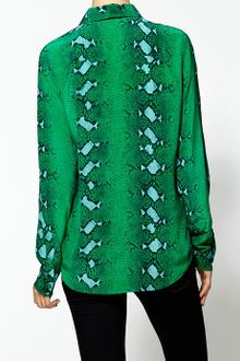 Equipment Brett Diamondback Python Print Silk Blouse - Lyst