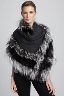 Gucci Foxtrimmed Gg Scarf - Lyst