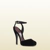 Gucci Rose Opentoe High Heel Velvet Sandal in Black (rose) - Lyst