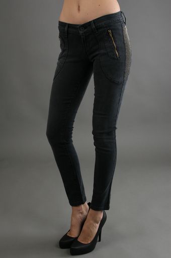 James Jeans Polo Zip Super Skinny in Slate Studded - Lyst