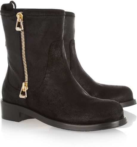 Jimmy Choo Dondo Distressed Leather Biker Boots in Black - Lyst