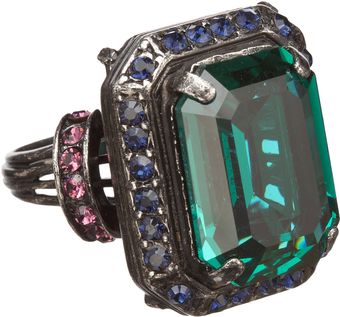Lanvin Tutti Frutti Emeraldcut Crystal Cocktail Ring - Lyst