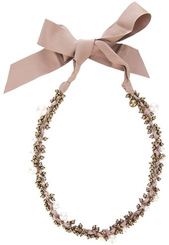 Lanvin Ribbon and Bead Necklace - Lyst