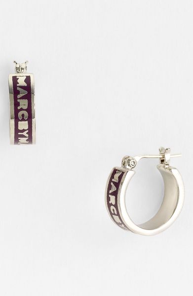 Marc By Marc Jacobs Classic Marc Hoop Earrings in Purple (dark magenta/ silver) - Lyst
