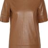 See By Chloé Leather Top in Brown (camel) - Lyst