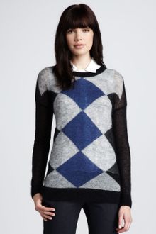 Theory Argyle Sweater - Lyst