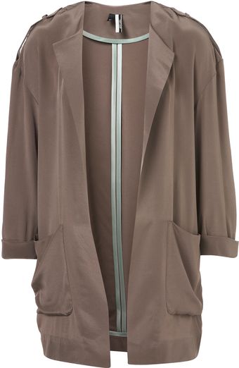 Topshop Premium Silk Utility Jacket - Lyst