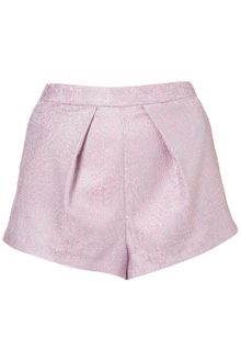 Topshop Metallic Jacquard Hotpants - Lyst