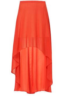 Topshop Red Dip Back Maxi Skirt - Lyst