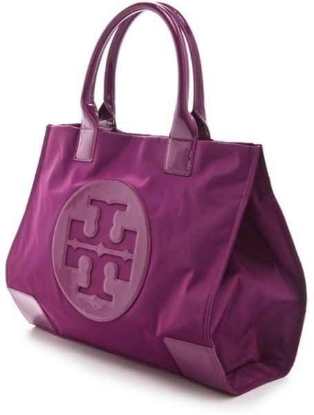 tory burch ella tote purple