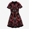 Alexander Mcqueen Short Sleeved Knit Dress in Multicolor (black) - Lyst