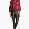 Alice + Olivia Jane Silk Peasant Top in Floral (ikat floral print) - Lyst