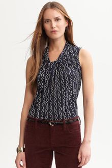 Banana Republic Printed Twist Front Tank - Lyst