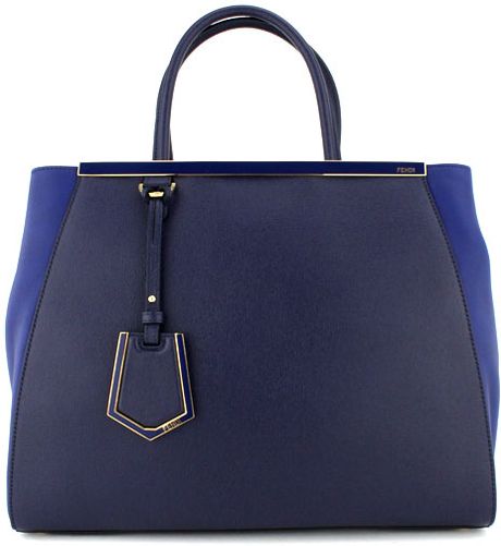 Fendi Navy and Blue Small Elite Tote in Blue (navy) - Lyst