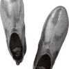 Miu Miu Cracked Metallicleather Boots in Silver (gold) - Lyst