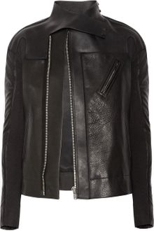 Rick Owens Paneled Leather Jacket - Lyst