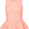 Topshop Sleeveless Boucle Peplum Top in Pink (fluro orange) - Lyst