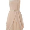 Vivi Boutique Sleeveless Belted Dress in Pink (beige) - Lyst