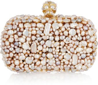 Alexander McQueen Pearl Skull Brass Box Clutch - Lyst